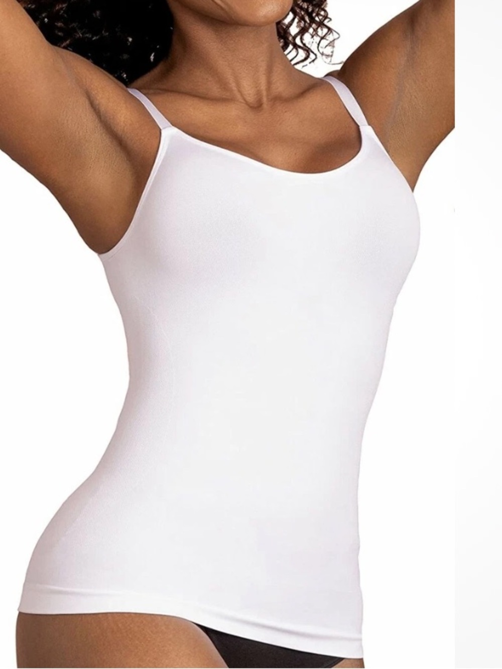 Shapermint Empetua White Slim Camisole Tank Adjustable Straps Shapewear Large